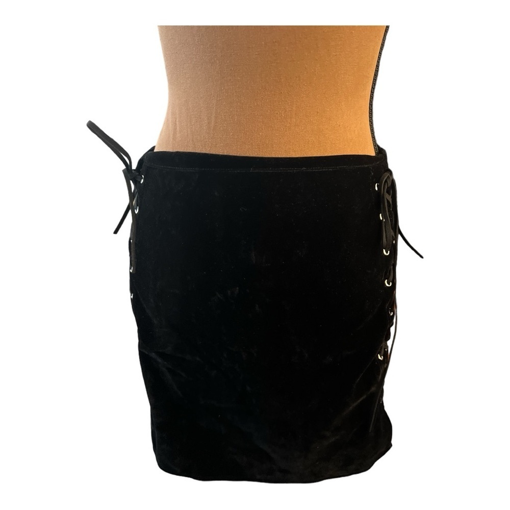 NWT luna velvet lace up mini skirt  #G7